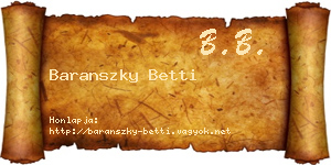 Baranszky Betti névjegykártya